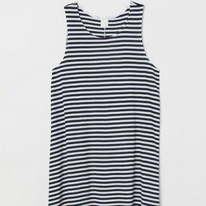 HM - Black/White Striped A-Line Dress